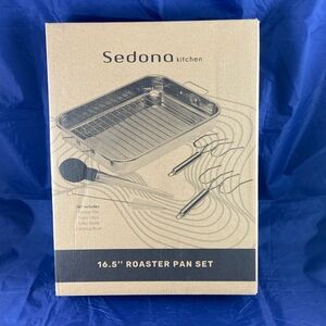 New Sedona Kitchen Set Roaster Pan  Turkey Lifters Turkey Baster Cleaning Brush